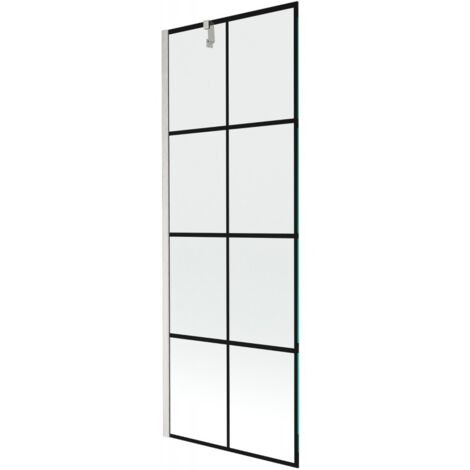 Mexen Next écran de baignoire 1 volet 70 x 150 cm, motif noir, nickel brossé - 895-070-000-00-77-97
