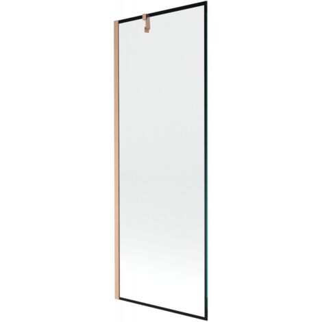 Mexen Next einteilige Badewannenabtrennung 70 x 150 cm, schwarzes Muster, gebürstetes Kupfer - 895-070-000-00-70-65