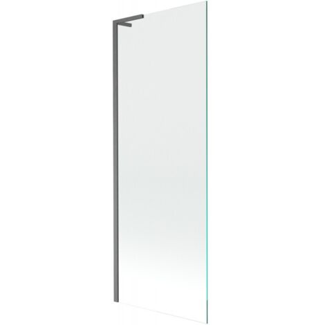 Mexen Next L Badewannen-Duschwand 1-flügelig 70 x 150 cm, transparent, gun gray gebürstet - 895-070-000-03-00-66