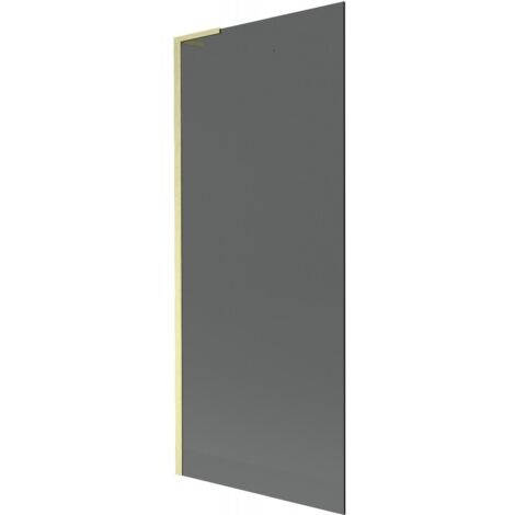 Mexen Next L Badewannen-Wand 1-flügelig 80 x 150 cm, Grafit, Gold gebürstet - 895-080-000-03-40-55