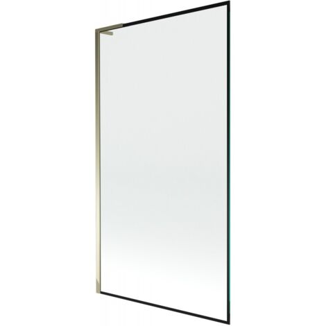 Mexen Next L Badewannenfaltwand 1-flügelig 100 x 150 cm, schwarzes Muster, gold - 895-100-000-03-70-50