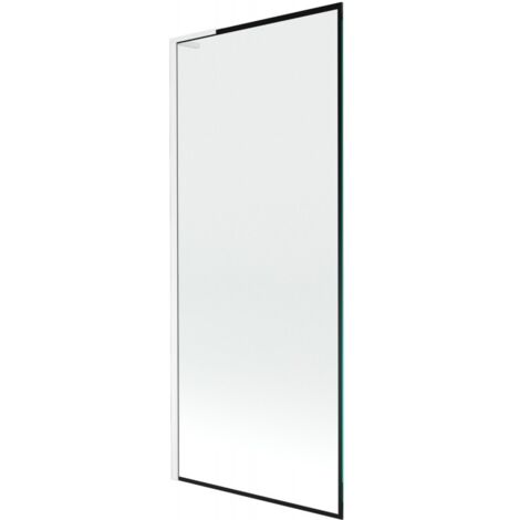 Mexen Next L Badewannenfaltwand 1-flügelig 80 x 150 cm, schwarzes Muster, weiß - 895-080-000-03-70-20