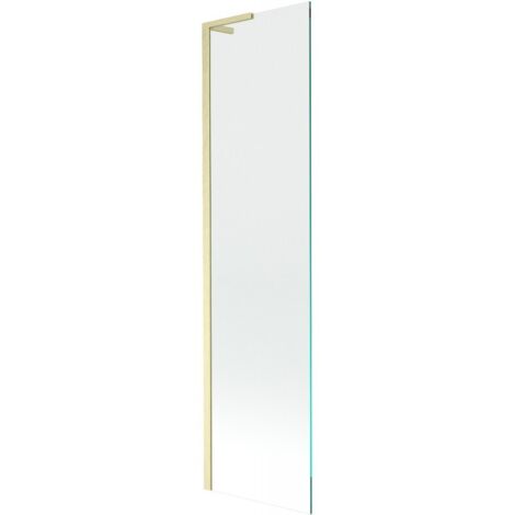 Mexen Next L Badewannenwand 1-flügelig 50 x 150 cm, transparent, gebürstetes Gold - 895-050-000-03-00-55