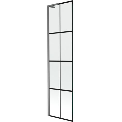 Mexen Next L mampara de ba帽era de 1 hoja 50 x 150 cm, rejilla negra, metal de arma - 895-050-000-03-77-95
