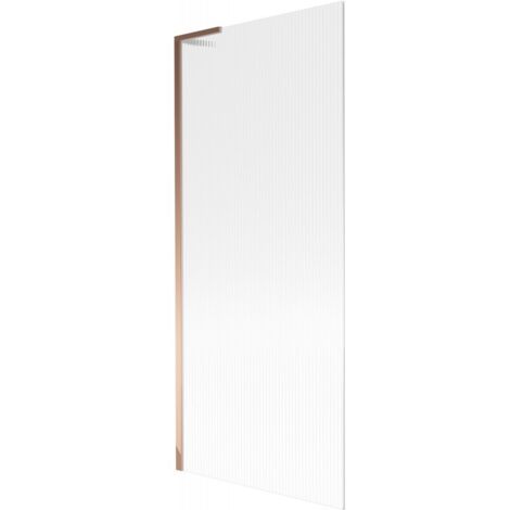 Mexen Next L mampara de ba帽era de 1 hoja 80 x 150 cm, franjas, oro rosa - 895-080-000-03-09-60