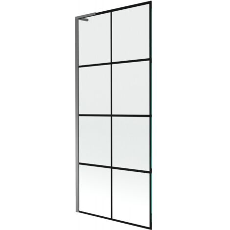 Mexen Next L mampara de ba帽era de 1 hoja 80 x 150 cm, rejilla negra, gun metal - 895-080-000-03-77-95