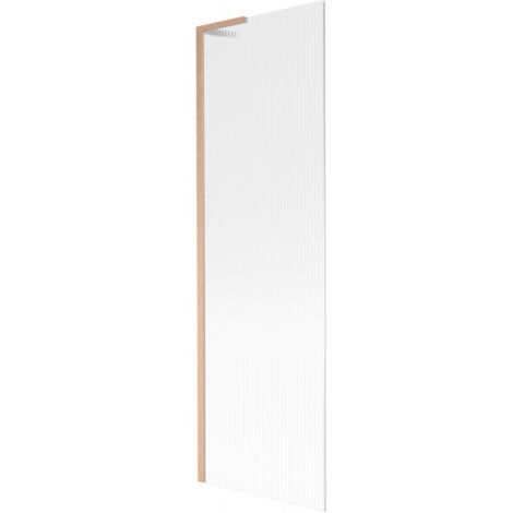 Mexen Next L mampara de ba帽o de 1 hoja 60 x 150 cm, rayas, cobre cepillado - 895-060-000-03-09-65