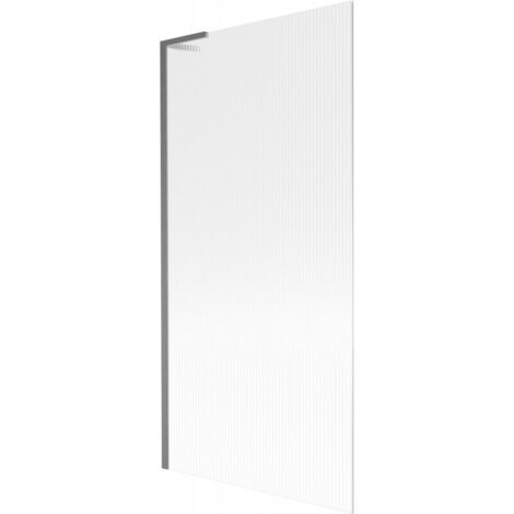Mexen Next L panel de ba帽era 1-hoja 90 x 150 cm, franjas, gris metalizado cepillado - 895-090-000-03-09-66