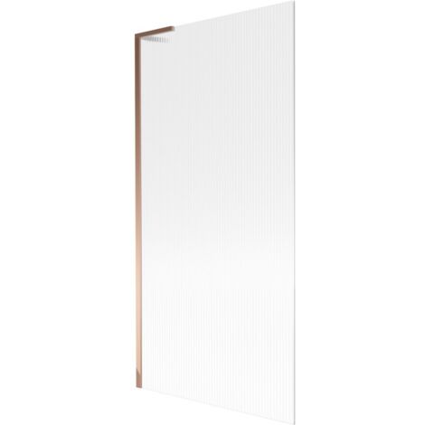 Mexen Next L pantalla de ba帽o de 1 hoja 90 x 150 cm, rayas, oro rosa - 895-090-000-03-09-60