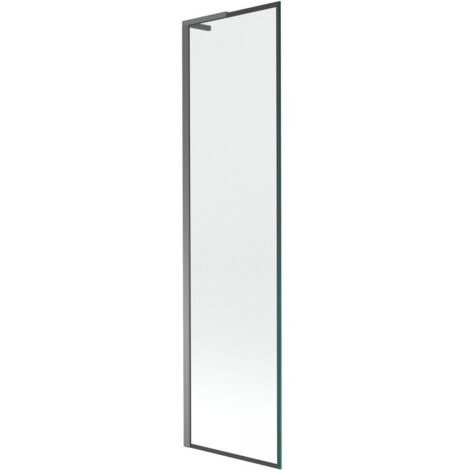 Mexen Next L paratia da vasca da bagno a 1 anta 50 x 150 cm, cornice nera, gun metal - 895-050-000-03-70-95