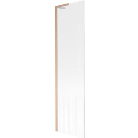 Mexen Next L paratia da vasca da bagno a 1 anta 50 x 150 cm, strisce, rame spazzolato - 895-050-000-03-09-65