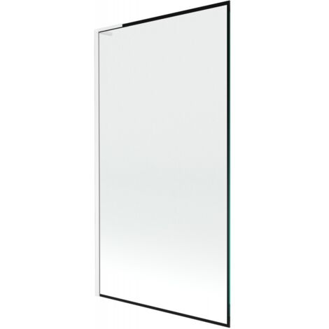 Mexen Next L paratia per vasca da bagno a 1 anta 100 x 150 cm, cornice nera, bianco - 895-100-000-03-70-20