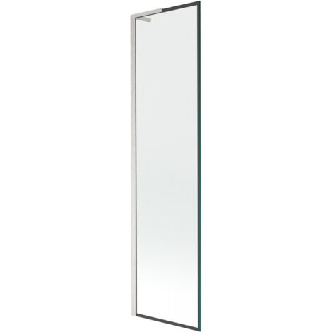 Mexen Next L paratia per vasca da bagno a 1 anta 50 x 150 cm, cornice nera, nichel spazzolato - 895-050-000-03-70-97