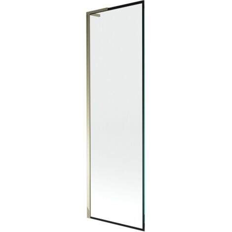 Mexen Next L paratia per vasca da bagno a 1 anta 60 x 150 cm, cornice nera, oro - 895-060-000-03-70-50