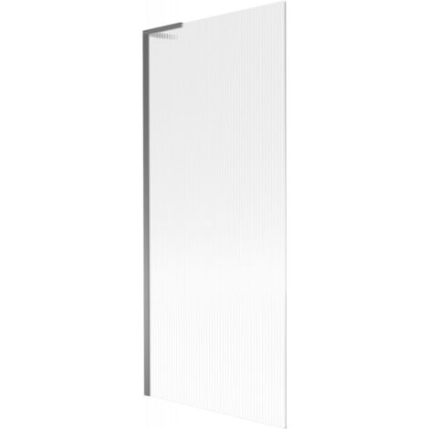Mexen Next L paratia per vasca da bagno a 1 anta 80 x 150 cm, righe, metallo brunito - 895-080-000-03-09-95