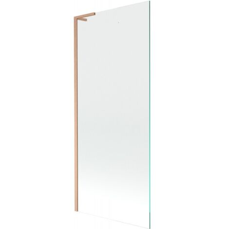 Mexen Next L paratia per vasca da bagno a 1 anta 80 x 150 cm, trasparente, rame spazzolato - 895-080-000-03-00-65