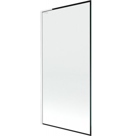 Mexen Next L paratia per vasca da bagno a 1 anta 90 x 150 cm, cornice nera, bianco - 895-090-000-03-70-20