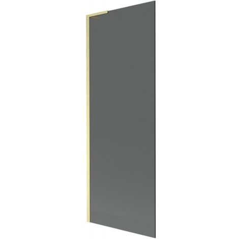 Mexen Next L paratia per vasca da bagno con 1 anta 70 x 150 cm, grafite, oro spazzolato - 895-070-000-03-40-55