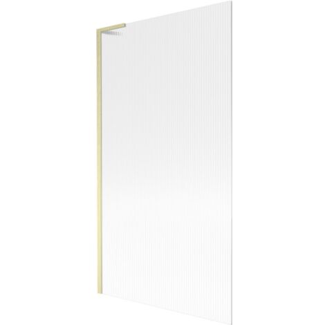 Mexen Next L paratia vasca 1 anta 100 x 150 cm, righe, oro spazzolato - 895-100-000-03-09-55