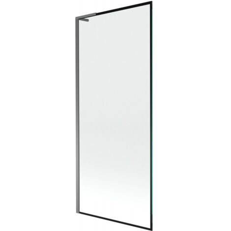 Mexen Next L paratia vasca da bagno 1-anta 80 x 150 cm, cornice nera, gun metal - 895-080-000-03-70-95