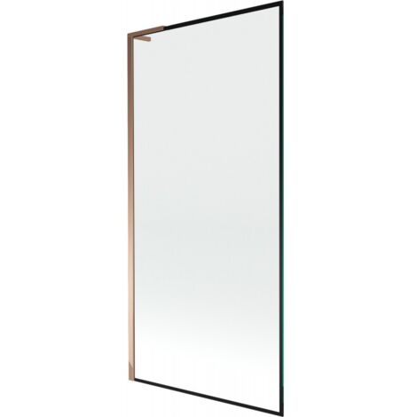Mexen Next L paravent de baignoire 1 panneau 90 x 150 cm, motif noir, or rose - 895-090-000-03-70-60