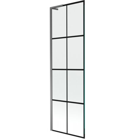 Mexen Next L paravento doccia 1-anta 60 x 150 cm, griglia nera, metallo canna di fucile - 895-060-000-03-77-95