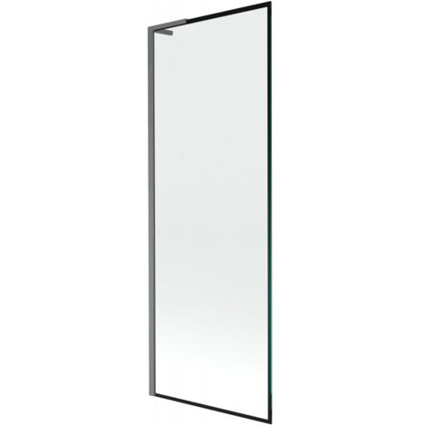 Mexen Next L paravento per vasca da bagno a 1 anta 70 x 150 cm, cornice nera, gun gray spazzolato - 895-070-000-03-70-66