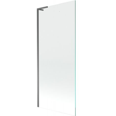 Mexen Next L paravento per vasca da bagno a 1 anta 80 x 150 cm, trasparente, gun metal - 895-080-000-03-00-95