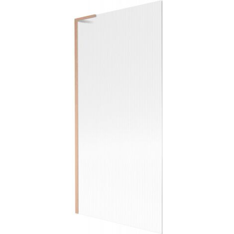 Mexen Next L paravento per vasca da bagno a 1 anta 90 x 150 cm, strisce, rame spazzolato - 895-090-000-03-09-65