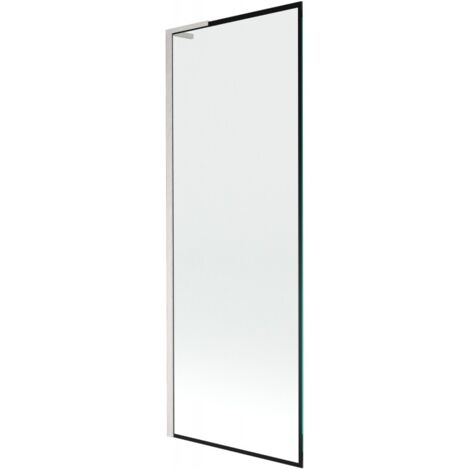 Mexen Next L paravento vasca da bagno a 1 anta 70 x 150 cm, cornice nera, nichel spazzolato - 895-070-000-03-70-97