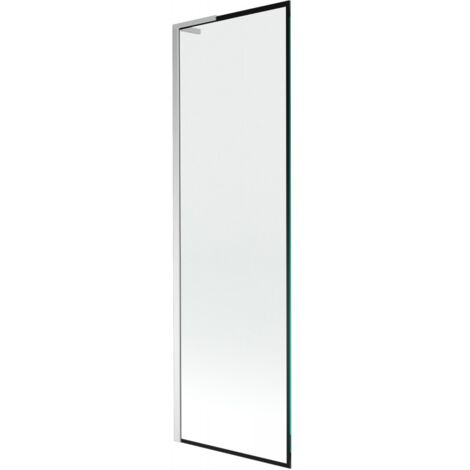 Mexen Next L parawan da bagno a 1 anta 60 x 150 cm, cornice nera, cromo - 895-060-000-03-70-01
