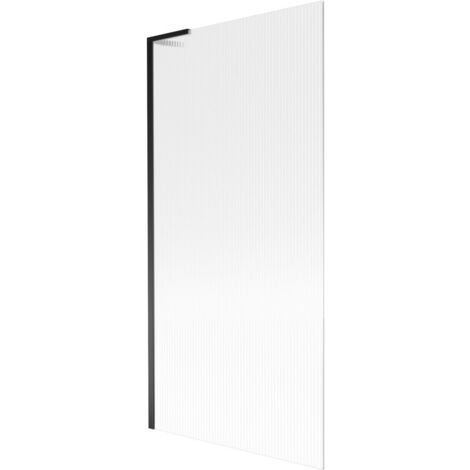 Mexen Next L parete da vasca 1-anta 90 x 150 cm, righe, nero - 895-090-000-03-09-70