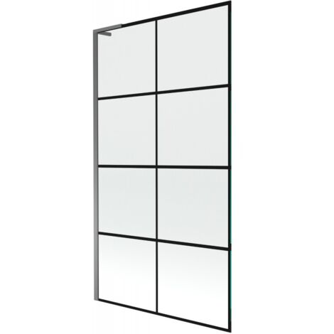 Mexen Next L paroi de baignoire 1-volet 100 x 150 cm, motif noir, gun metal - 895-100-000-03-77-95