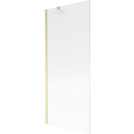 Mexen Next mampara de ducha de 1 hoja 80 x 150 cm, rayas, dorado cepillado - 895-080-000-00-09-55