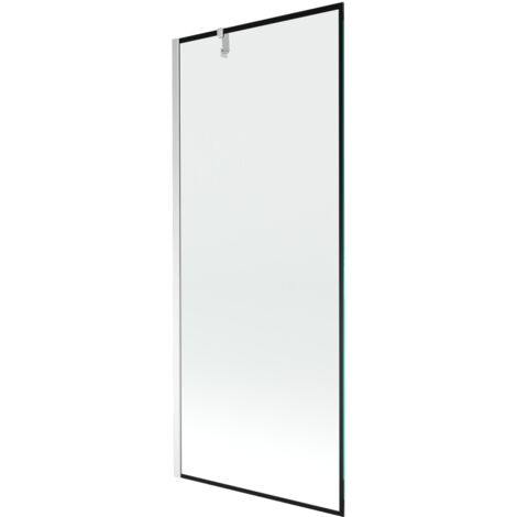 Mexen Next pannello da bagno con 1 anta 80 x 150 cm, cornice nera, cromo - 895-080-000-00-70-01