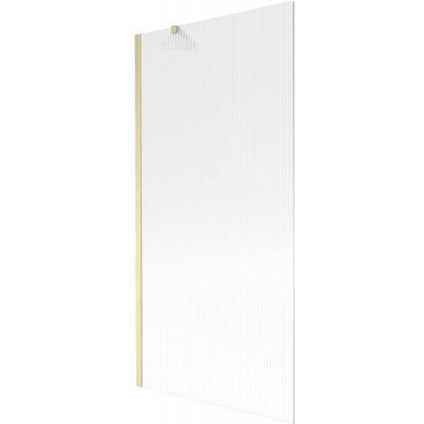 Mexen Next paratia da bagno 1-anta 90 x 150 cm, righe, oro spazzolato - 895-090-000-00-09-55