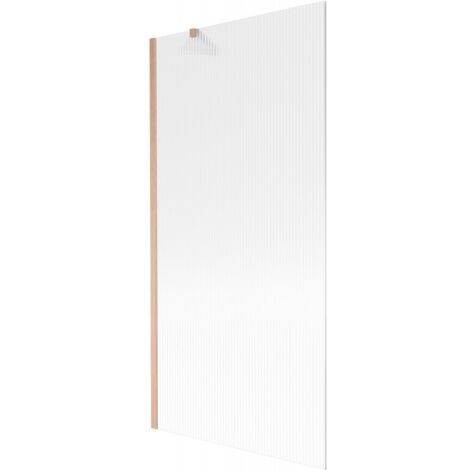 Mexen Next paratia da vasca 1 anta 90 x 150 cm, righe, rame spazzolato - 895-090-000-00-09-65