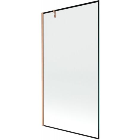Mexen Next paratia doccia 1-anta 100 x 150 cm, cornice nera, rame spazzolato - 895-100-000-00-70-65