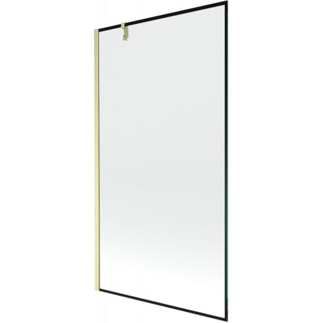 Mexen Next paratia per vasca da bagno 1-anta 100 x 150 cm, cornice nera, dorato spazzolato - 895-100-000-00-70-55