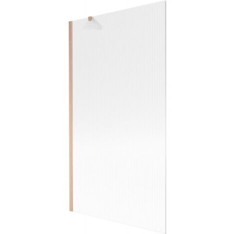 Mexen Next paratia per vasca da bagno a 1 anta 100 x 150 cm, righe, rame spazzolato - 895-100-000-00-09-65