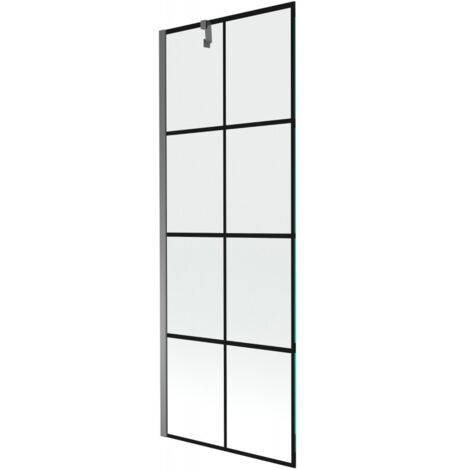 Mexen Next paratia per vasca da bagno a 1 anta 70 x 150 cm, griglia nera, gun metal - 895-070-000-00-77-95