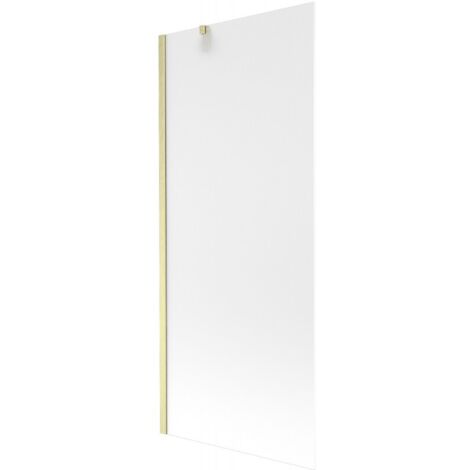 Mexen Next paratia per vasca da bagno a 1 anta 80 x 150 cm, smerigliato, oro spazzolato - 895-080-000-00-30-55