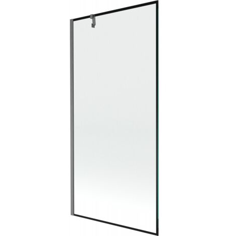 Mexen Next paravento da doccia a 1 anta 90 x 150 cm, cornice nera, gun gray spazzolato - 895-090-000-00-70-66