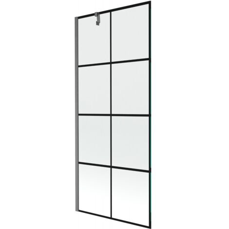 Mexen Next paroi de douche 1-volet 80 x 150 cm, motif noir, gris canon brossé - 895-080-000-00-77-66