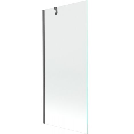 Mexen Next Wannenschirm 1-flügelige 80 x 150 cm, transparent, gun gray gebürstet - 895-080-000-00-00-66