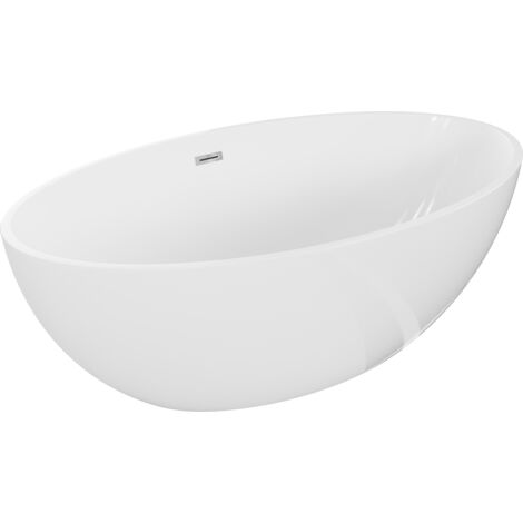 Mexen Nike vasca da bagno freestanding 175 x 100 cm, bianca, troppopieno cromato - 54071751000-01