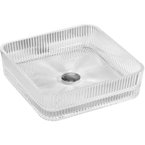 Mexen Nira lavabo da appoggio in vetro 39 x 39 cm, trasparente - 24203900
