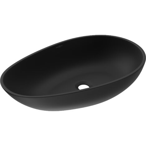 Mexen Nora lavabo da appoggio in conglomerato 60 x 36 cm, nero - 23056071