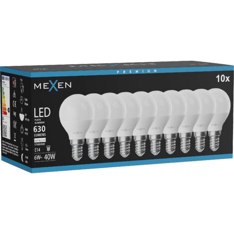 Mexen Nova 10x Ampoule LED E14, G45, 6W, Neutre - 4000K, 630 lm - L101-E14-0640-01x10