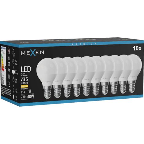 Mexen Nova 10x Ampoule LED E14, G45, 7W, Chaude - 3000K, 735 lm - L101-E14-0730-01x10